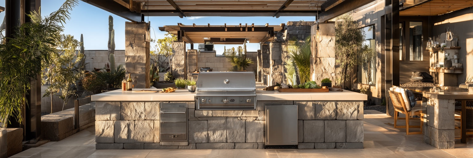 luxury outdoor kitchen remodel premium built in grill backyard kitchen island high end home upgrade luxury entertaining culinary space roi driven elevated living