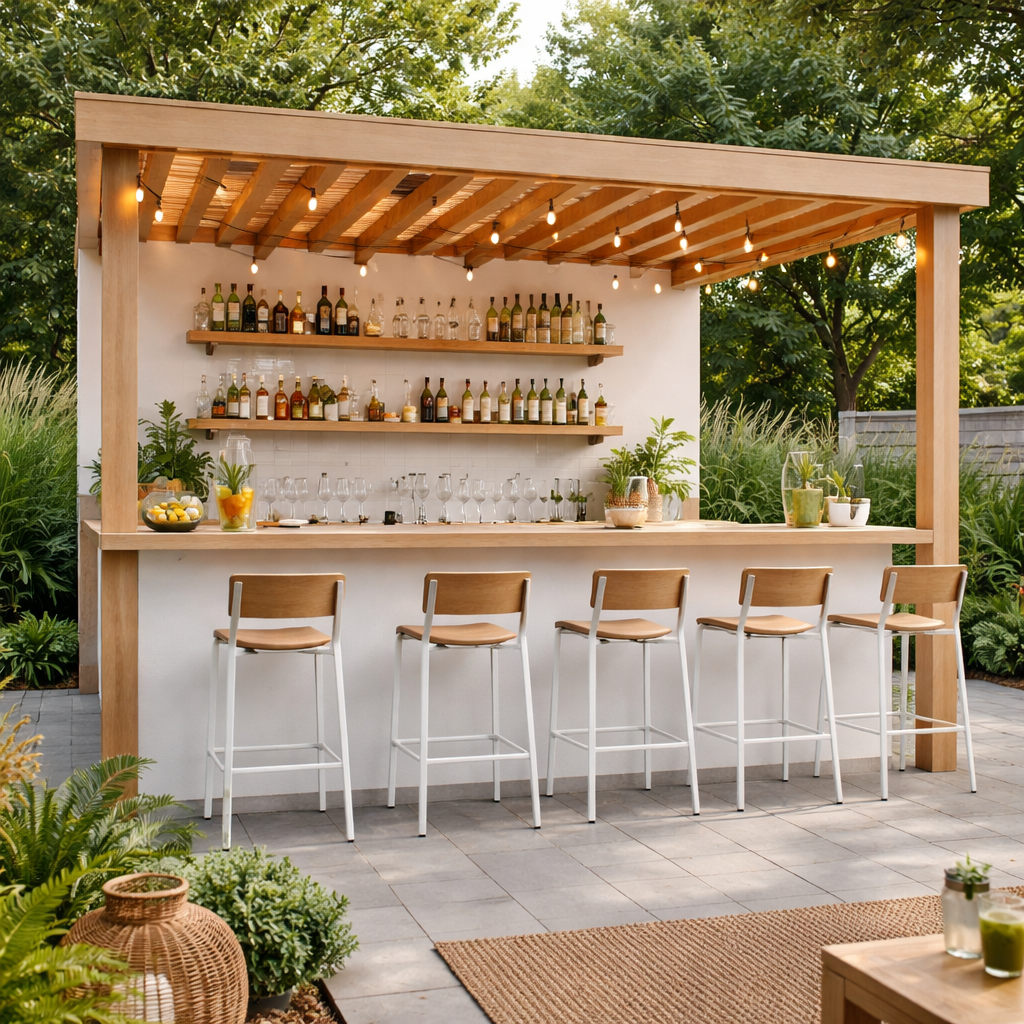 Arbor Haven Modern Outdoor Bar Pavilion