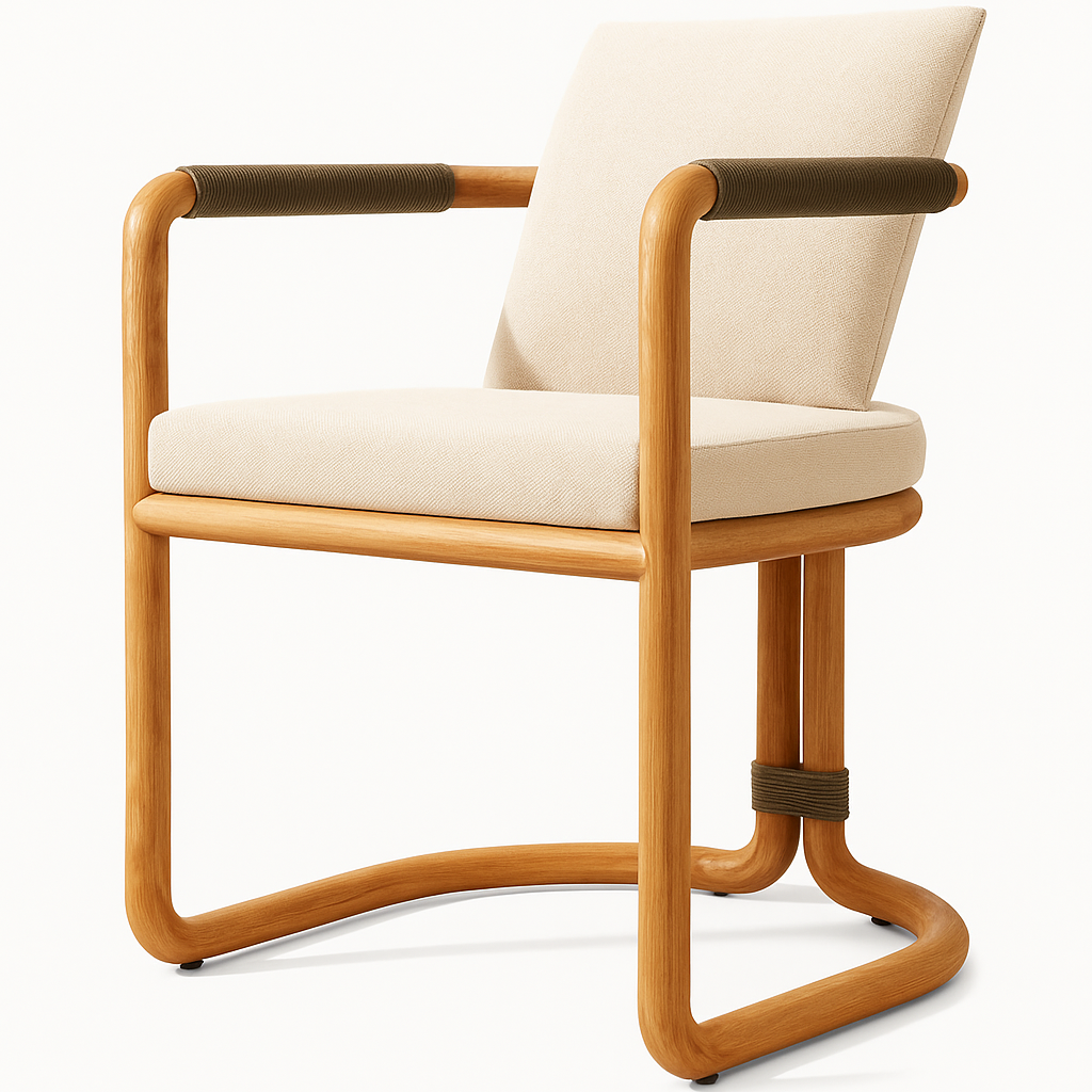 Marin & Vale Arco 9-Piece Teak Rope Outdoor Dining Set