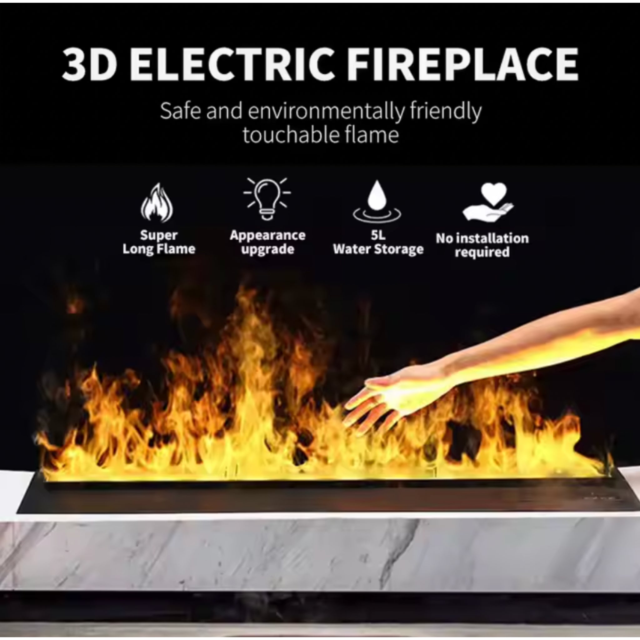 VaporFlame Nebula 36-Inch Water Vapor Fireplace Insert